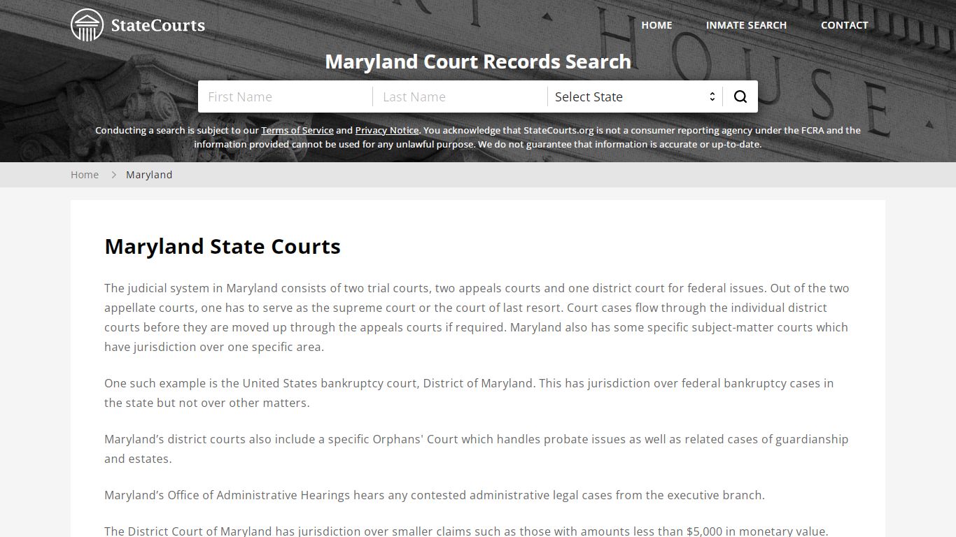 Maryland Court Records - MD State Courts